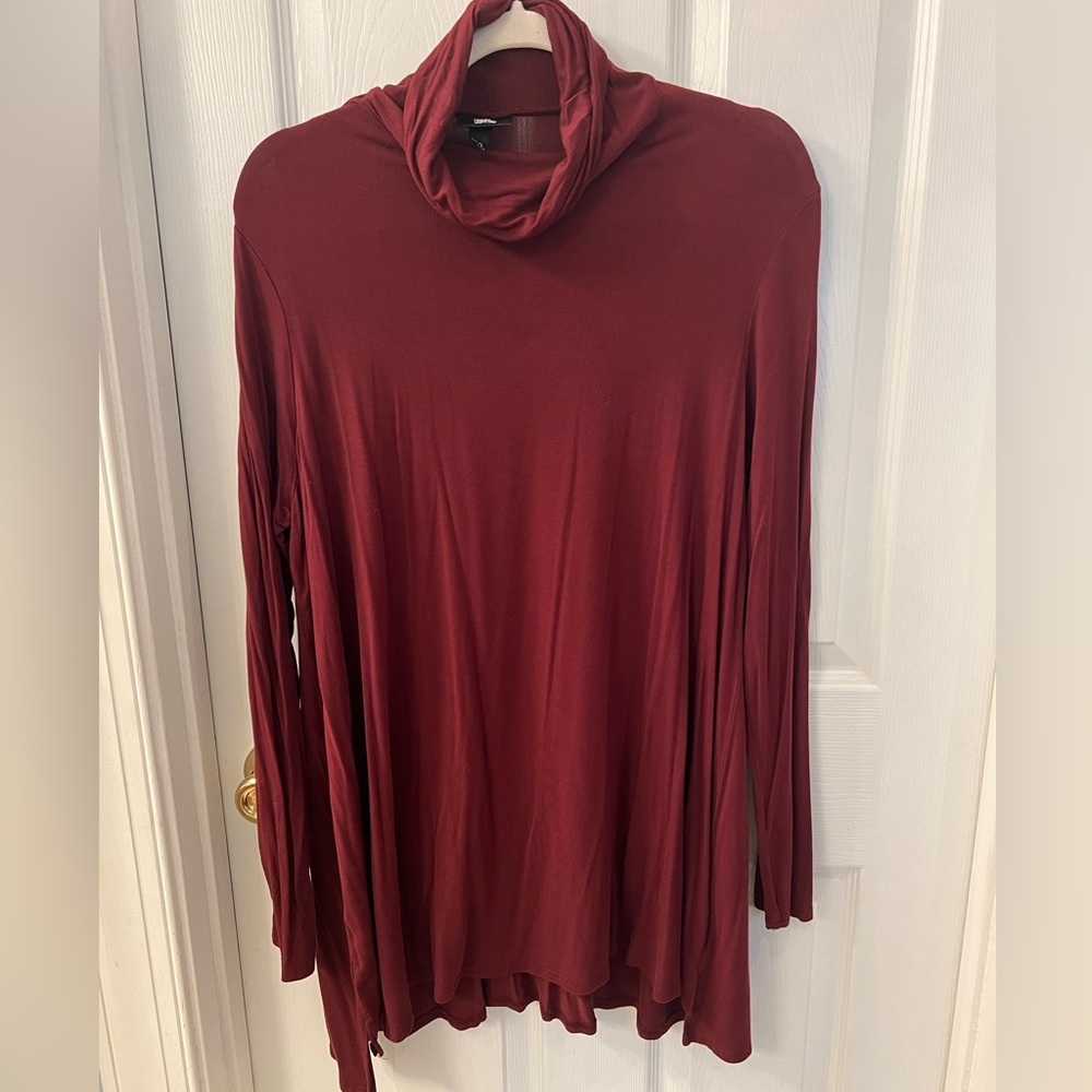 Mossimo Slinky Turtleneck Tunic Burgundy Sz XXL